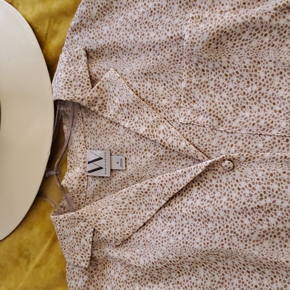 Worthington Nuetral Print Blouse NWT sz Sm - Picture 2 of 5